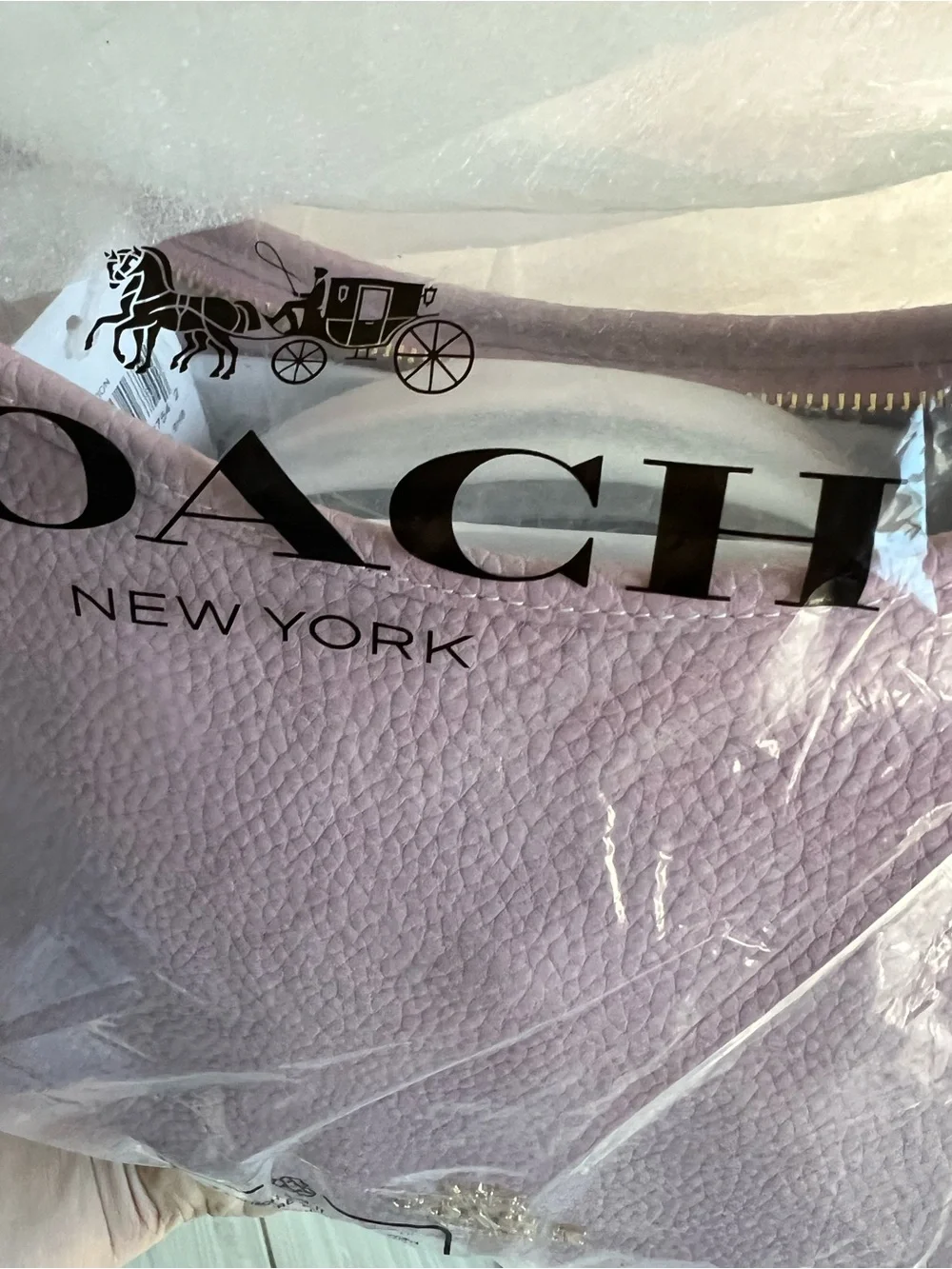 Coach Pebbled Leather Crossbody pink carnation